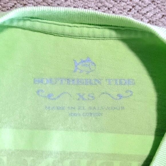 Southern Tide Lime Green Original The Skipjack Tee Shirt - Size XS - Picture 3 of 10